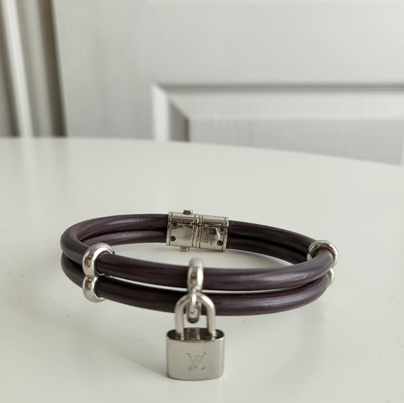 Louis Vuitton bracelet Keep it twice purple leather silver hardware - Picture 5 of 12